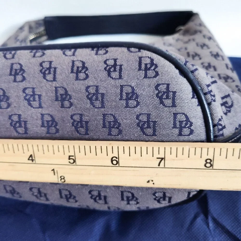 Vintage Dooney &‎ Bourke Bag Signature Y2K 90S Blue Gray Dust Bag Canvas Leather